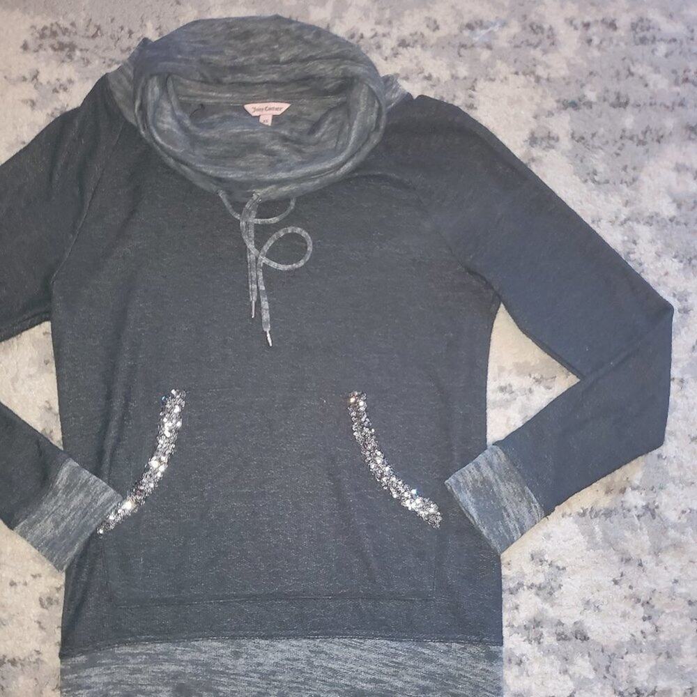 Juicy Couture Cowl Gray Hoodie || XS || Like New!